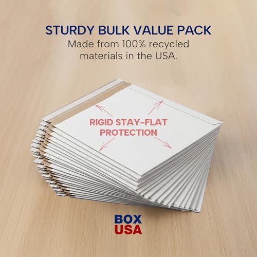 BOX USA Rigid Mailers 17 x 21 (100-Pack) - Cardboard Mailer Envelopes for Large Artwork, Posters, Blueprints - Stay Flat