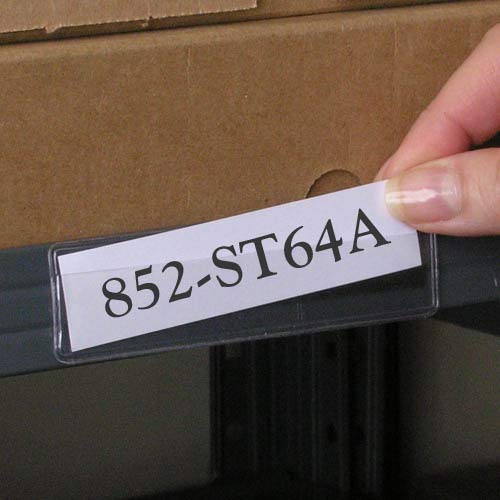 StoreSMART - Clear Plastic Shelf Tag/Label Holder - Magnetic Back - 1" x 4" - Open Long Side - 500-Pack - PESPC2432LM-500