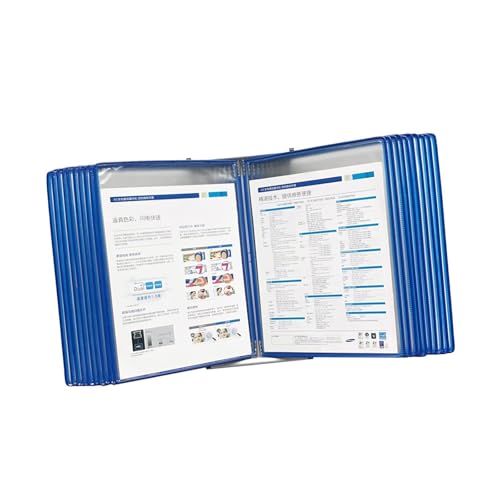 NUHSLF Metal Wall Mount Reference and Display System,10-Page Wall Mount Reference Organizer, with A4 Letter Size Pockets,Catalog Display Rack, for Display Company Images (B)