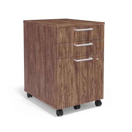 Union & Scale Essentials Mobile Pedestal File, 3-Drawer, Espresso