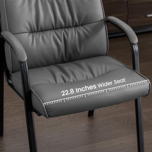 BoisKom Big&Wide Office Guest Reception Chairs Set of 2, Conference Room Chairs Waiting Room Chairs, Modern Leather Office Desk Chair No Wheels