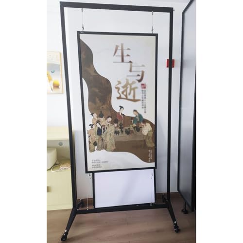 Innovz Advertising Poster Display Rack with Wheel & Base, Aluminum Bulletin Display Boards Room Divider, Freestanding Exhibition Board Screen for Booth Works Show(1pc,60x150cm(23 5/8"x59"))