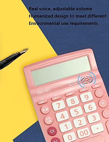 Creative Desktop Calculator,12-Digit Large-Screen Button Sensitive Pink Basic Version,Battery-Powered,Office,Financial Students Gift (Color : Blue)