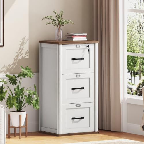 RALGEND 3‑Drawer File Cabinet with Lock, Tall File Cabinet for Home Office