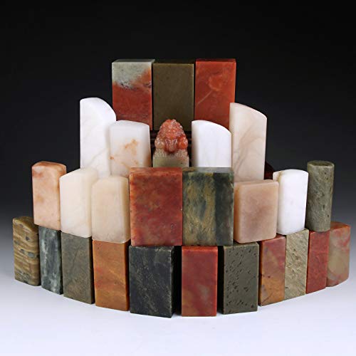27 pcs/Set Stone Seal Set Chinese Name Stamp Stone Seal Letter Sealing Blank Stamp for Painting Calligraphy Art Supply