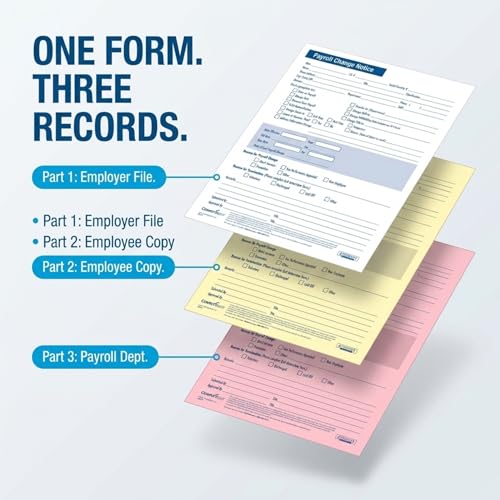 ComplyRight Payroll Change Notice, 3-Part | 8-1/2” x 11” | HR & Employee Management | 50 Pack
