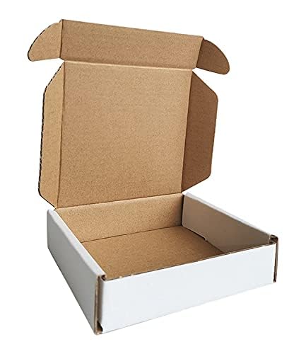 CH-BOX 400 Pack 4x4x1'' Small Shipping Boxes, Corrugated Cardboard Mailers for Business, White (CM441-400)