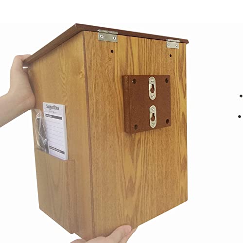 ZEELYDE Donation/Charity/Suggestion Box,Dedication Prayer Box Large Charity/Collections/Suggestion Box with Locking Lid, Charity Donation Box Wall Mounted Offering Box with Side Pockets