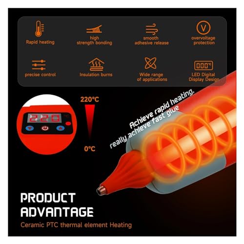Hot Glue Gun 100W Cordless Hot Melt Glue Gun for 18-20V Li-ion Battery Repair DIY Tool Set with 10 Glue Sticks Power Tool Glue Gun for DIY Arts, Crafts and Quick Repairs