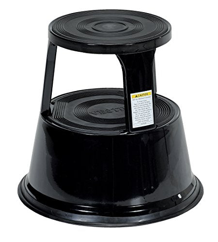 Vestil STEP-17-BK Steel Rolling Step Stool 17 In. Top Step Height 500 Lb. Capacity Black