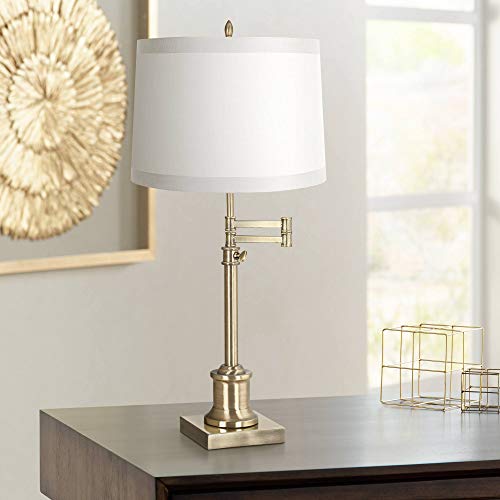 Westbury 36" Large Desk Lamp Adjustable Swing Arm Brass Antique Height