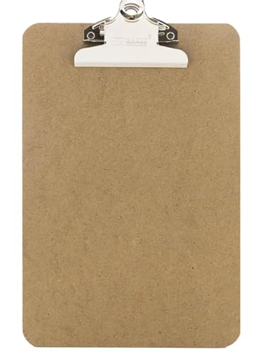 72 Pack, Memo Size Hardboard Clipboard w/Sturdy Spring Clip 9" x 6