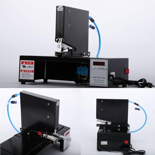 Fast Single Head Pneumatic Stapler, Electric Saddle Binding Machine with Yield Counter, 100MM Paper Input Depth, Adjustable Positioning Plate, Automatic Nail Elevator, for Printing Houses, Offices