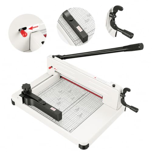 12 Inch Heavy Duty Paper Cutter, 400 Sheet Guillotine Trimmer with Safety
