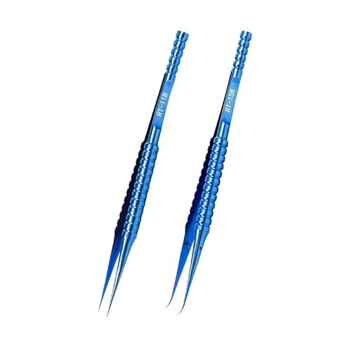 ZTBH Microscope Accessories Kit Titanium Alloy Fingerprint Tweezers Ultra Precision Gripper for Phone Motherboard Chip Microscope Microscope Slides(2 Pcs)