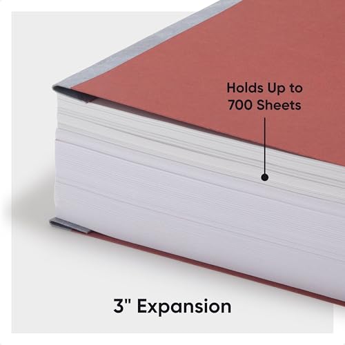 Smead Pressboard Report Cover, Metal Clips Prong Fastener, 3" Capacity, 11" x 17", Red, 10 Per Box, Presentation Folders, Report Covers (81777)