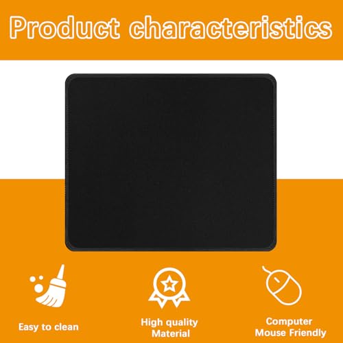 Anpuimult 30 Pack Black Mouse pad Bulk with Stitched Edge,10.2x8.3inches 3mm Thickness Premium Textured Non-Slip Rubber Base Washable for Office and Home Use