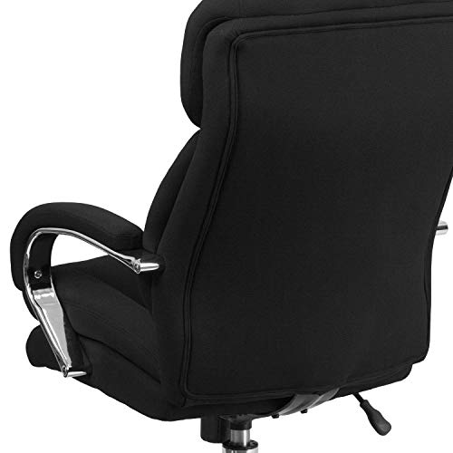 BizChair 24/7 Intensive Use Big & Tall 500 lb. Rated Black Fabric Executive Ergonomic Office Chair with Loop Arms