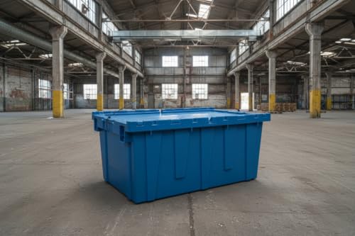 UBMOVE Storage Plastic Tote Crate, 27"x16.9"x12.5", 5 Pack