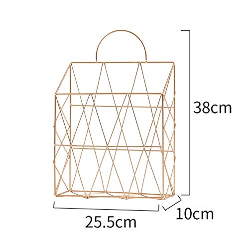 NSUQOA Magazine Holder Hanging Wall Mounted Newspaper Periodical Book Document File Organizer Basket Metal Shelf Storage Container Di(Gray)