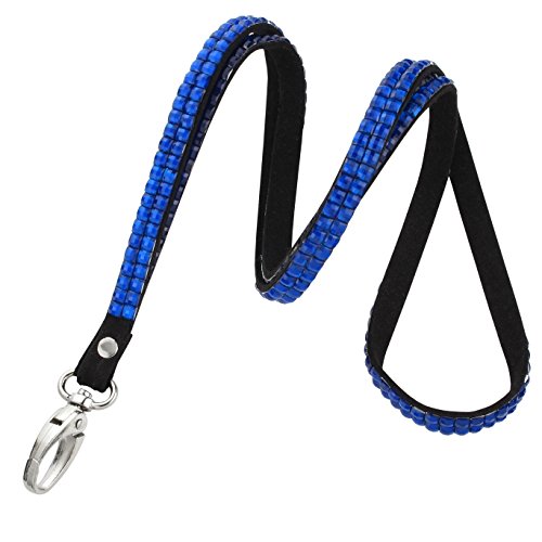easyIDea QTY: 50 | Bedazzled Rhinestone Lanyard by Brady - Blue 3/8" Strap