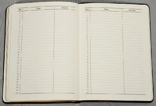 Graphic Image 7 Inch Leather Bound Desk Address Book, Genuine Calfskin Leather, 1,400 Entries, Red