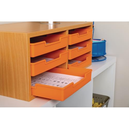 Really Good Stuff Oak 6-Slot Mail Center with Trays Single Color, 6 Trays