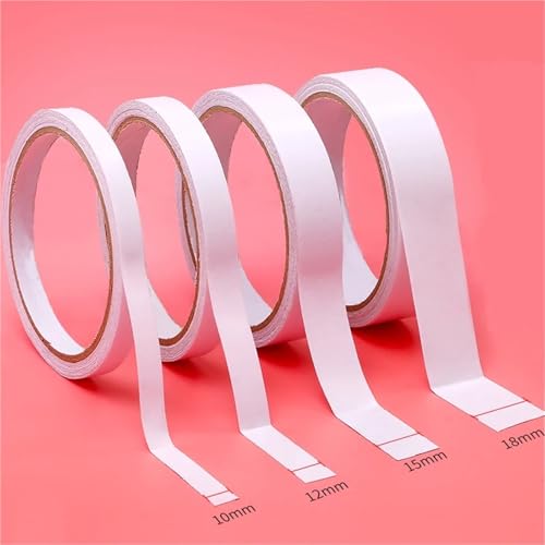 Xuanqiu Whiteboard Tape 6Pcs 10M Super Strong Double Faced Powerful Hand Tearing Adhesive Tape for Mounting Fixing Pad Sticky Paper Sided(10mm)