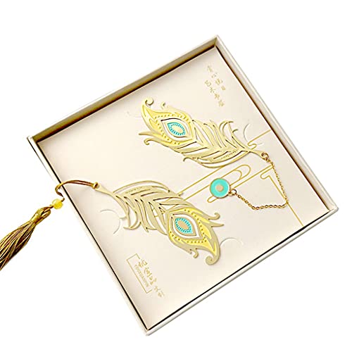 OISNGWNG Metal Bookmark Original Design Peacock Literature and Art Retro Antique Chinese Student Supplies