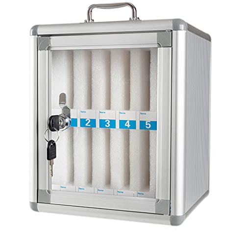 XYIANG Lockable Wall-Mounted School Mobile Phone Safe for Classroom Office Factory - Transparent Cabinet with Pocket for Safe Storage（12Slots）