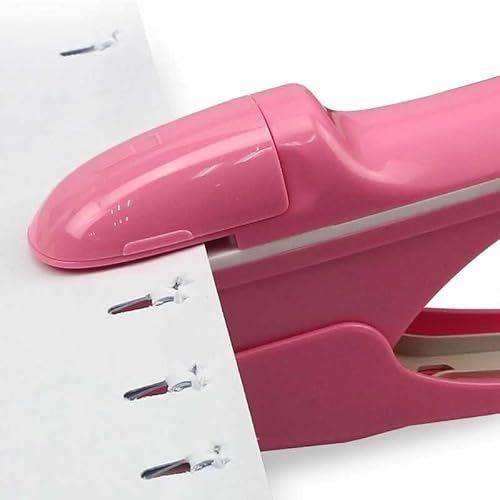 OEKFVCHVZ Hand-held Mini Safety Stapler Without Staples, 7 Sheets of Paper Binding, College Office