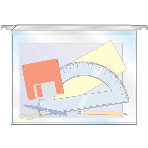StoreSMART - Hanging File Pocket with Sturdy Metal Rod - Vinyl Plastic - 50-Pack - RHFF4-50