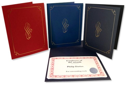 Computer Craft Certificate Covers Linen-finish Heavyweight Card Stock 290g Blue Ref CCV3000 [Pack of 5]