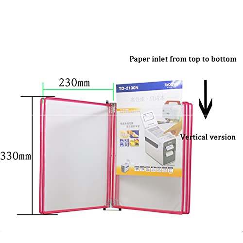 JGSYD A4, Wall Reference System With Transparent Matte File Bag, 10-Pocket Wall Reference Organizer With Metal Bracket, Wall-Mounted Catalog Display Rack, Multiple Colour,Multicolor