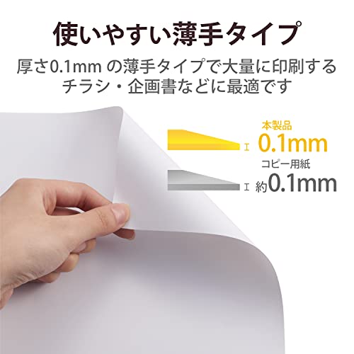 Elecom ELK-GUNA4100 Laser Printer Paper, Semi-Glossy, Thin, Double-Sided, A4, 100 Sheets
