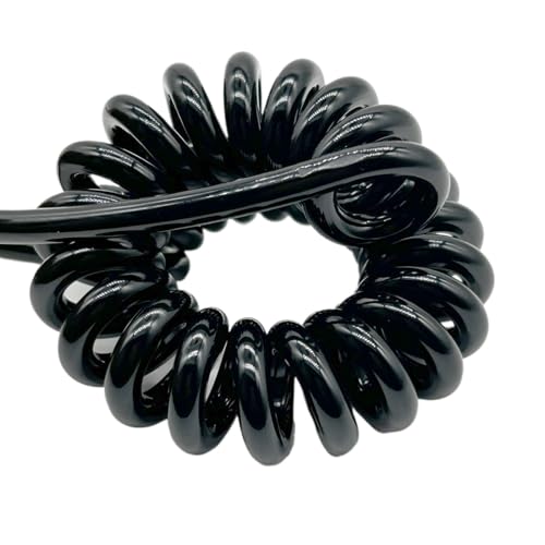 3 Core Coiled Power Cord Wire Stretch 2.5m Multiple AWG Sizes