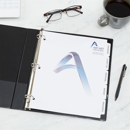 Avery Print-On Dividers, 5-Tab, White, 25 Sets