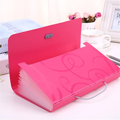 AEYSD-456 Filing Envelopes 2021 New Creative PVC Candy Colors Multi-Layer Folder for Document Folders School Office Stationery Supplies Plastic Folders (Color : Red)