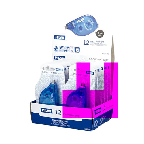 Milan 80185 Counter Display 12 Correction Tape 5 mm x 8 mm