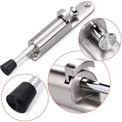 1-5pcs Adjustable Door Stopper Spring Loaded Telescopic Position Zinc Alloy Heavy Duty Door Locks Holder Stop Wall Protector(4PCS)