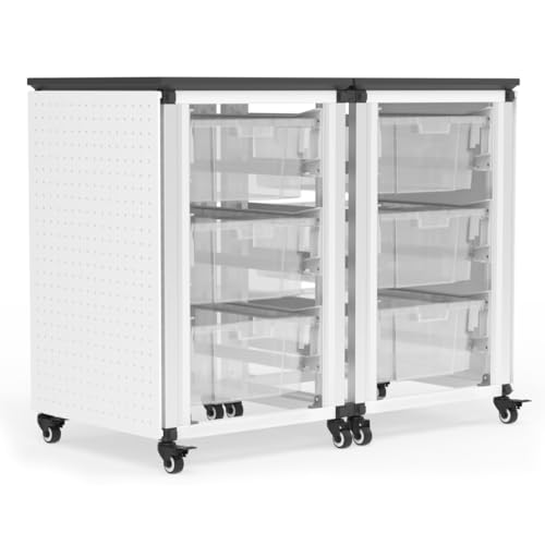 LUXOR MBS-STR-21-6L Modular Classroom Storage Cabinet - 2 Side-by-Side modules with 6 Large Bins