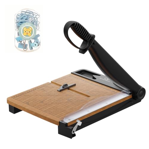 12 Inch Heavy Duty Paper Cutter, Wood Guillotine Paper Trimmer