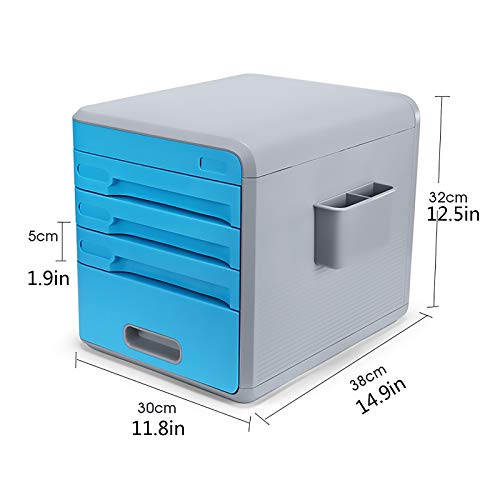 noxozoqm Flat File Cabinet, Drawer Organizer 4-Layers Lockable Environmentally Friendly Plastic-Yellow/Orange, with Digital Code Lock (Color : Orange)