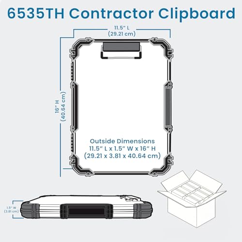Flambeau Heavy-Duty Contractor Clipboard Document Holder, Portable Storage Organizer for Papers, Receipts & Forms | Office, School & Jobsite Use, Grey
