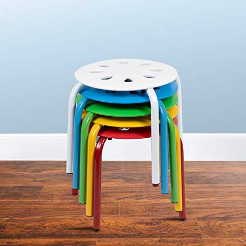 Flash Furniture 11.5" Steel Nesting Stack Stools, Assorted, 5-Pack