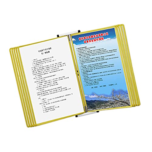 10-Page 20 Sheets Metal Wall Hanging Flip Display Folder For A4 Paper(Yellow)