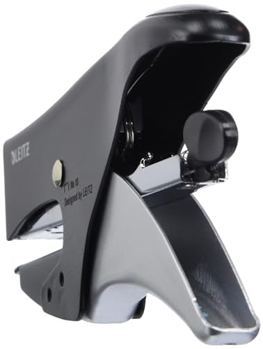 Leitz Stylish Small Stapler, Colour: Black. Loading Mechanism: Rear, stapling Power: 15 Sheets Satin-Black