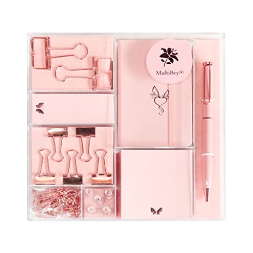 GGGUOJINN Stationery Set Gift Box Sticky Note Ballpoint Pen Mini Notebook Badge Paper Binder Clips Office Supplies (Color :, Size : As Shown) (As Shown)