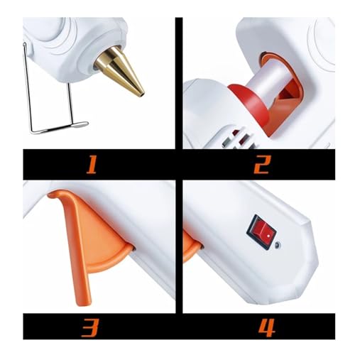 LIBODD Hot Glue Gun Hot Melt Glue Gun 7mm Glue Stick Industrial Mini Guns Thermo Gluegun Heat Temperature Tool for DIY Arts, Crafts and Quick Repairs(White-04 100W)