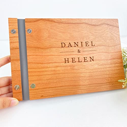 KMHJFXX Personalized Guestbook Sign for Weddingwooden Guest Signatures Book Album Baptism Mariage Decoration(21.59cmX27.94cm)